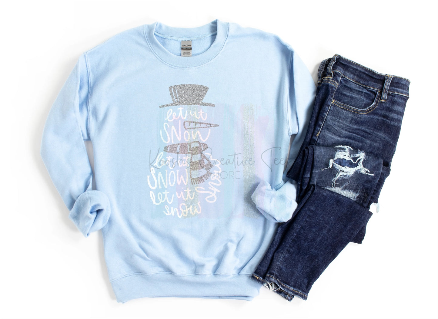 Let it snow blue sweatshirt